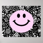 Pink smiley face print