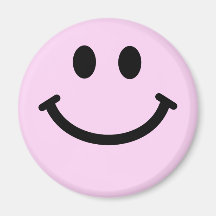 Pink smiley face refrigerator magnets
