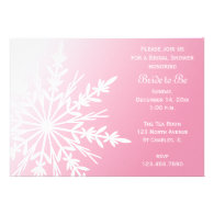Pink Snowflake Bridal Shower Invitation