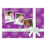 Pink Snowflake Gems Flat Holiday Card Invite