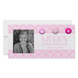 Pink Snowflake Ornament photo cards