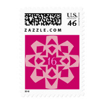 Pink Snowflake Sweet 16 stamps