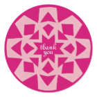 Pink Snowflake Thank You sticker