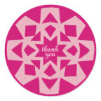 Pink Snowflake Thank You sticker