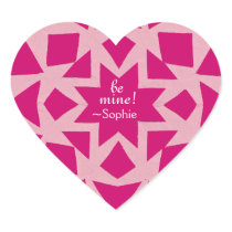 Pink snowflake Valentine sticker