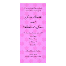 Pink snowflake wedding invitations