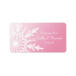 Pink Snowflake Wedding Thank You Label