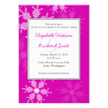 Pink Snowflakes Christmas wedding invitation at Zazzle