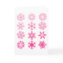 Pink Snowflakes - Greeting Card