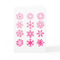 Pink Snowflakes - Greeting Card