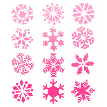 Pink Snowflakes - Women's Short Sleeve Tee (black)