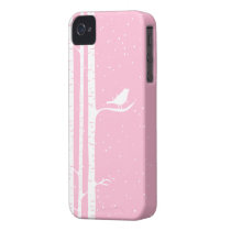 Pink Snowy Birch Trees Case-mate Iphone 4 Case