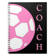Pink Soccer Ball-Coach Notebook
