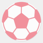 Pink Soccer Ball Round Sticker