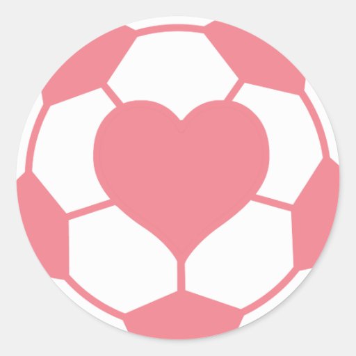 Pink Soccer Ball with Heart Sticker