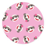 Pink Sock Monkey stickers