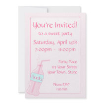 Pink Soda Party Personalized Invitation