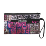 Pink Soho Graffiti Bagettes Wristlet