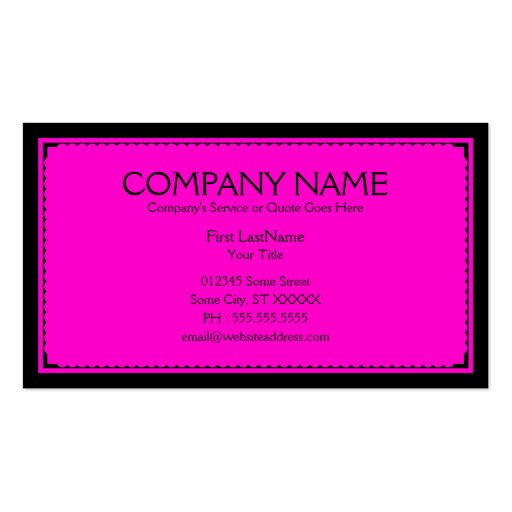 pink sophistications business card template (back side)
