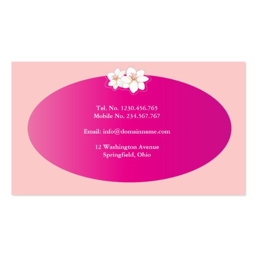Pink Spa Business Card Templates (back side)