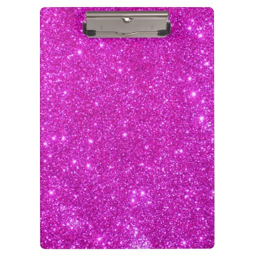 Pink Sparkle Glitter Girly Clipboard 3 Zazzle