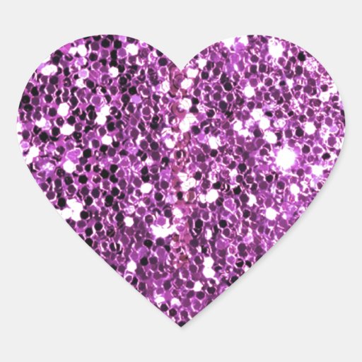 Pink Sparkle Glitter Look Heart Sticker Zazzle