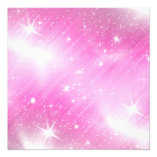 Pink Sparkle Pink Bridal Shower Custom Invitations