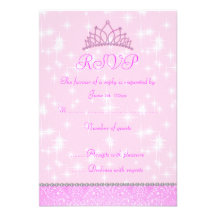 Pink Sparkle Princess RSVP Personalized Invite