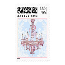 Pink Sparkling Chandelier Postage Stamp