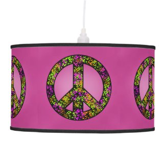 Pink Speckled Peace Sign 2 Lamp