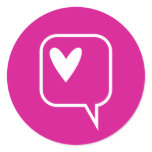 pink speech bubble heart stickers