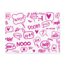 pink speech bubbles postcard 01 postcards