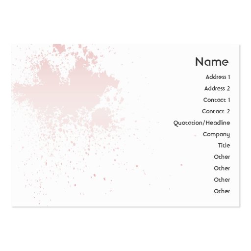 Pink Splatter - Chubby Business Cards (front side)
