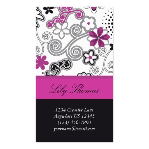 Pink Splendar Profile Card Business Card (front side)