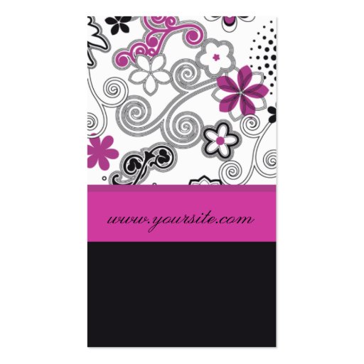 Pink Splendar Profile Card Business Card (back side)