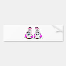 Pink Sports Shoes Cartoon Bumper Sticker