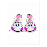 Pink Sports Shoes Cartoon Postcards