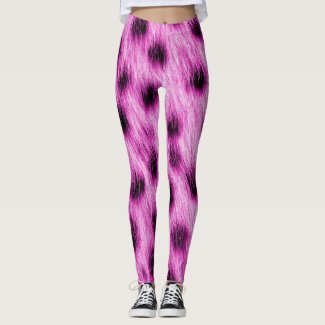 Pink Spotted Cheetah Fur Look