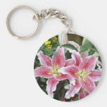 Pink Spotted Lilies flowers Key Chains