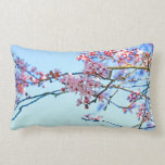 pink spring blossom throw pillow
