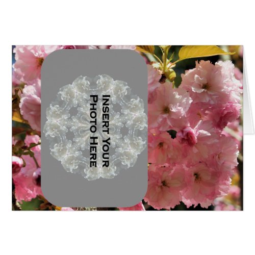 Pink Spring Blossoms Add Photo Template Card card