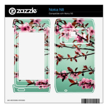 Pink spring flowers decals for nokia n8