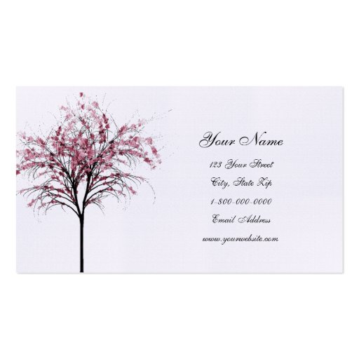 Pink Spring Trees Business Cards (front side)