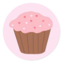 Pink Sprinkled Cupcake stickers