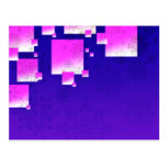 Pink squares and creative art work postcards