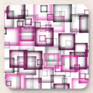 Pink Squares corkcoaster