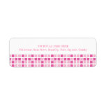 Pink Squares Pattern Custom Return Address Labels