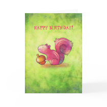 Pink Squirrel Greeting Card(customizable)