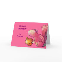 PInk Squirrel Greeting Card(customizable)