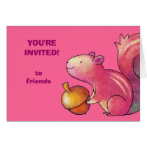 PInk Squirrel Greeting Card(customizable) cards